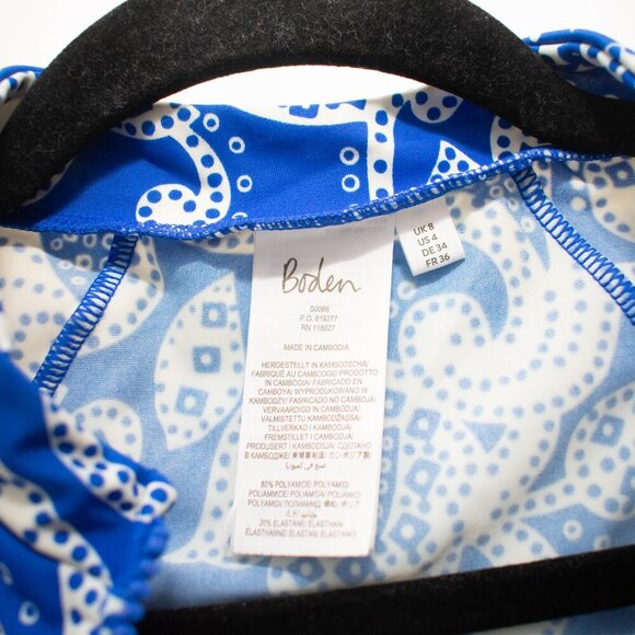 EUC! Boden Blue and White Swim Coverup with Long Sleeves - Picture 5 of 7